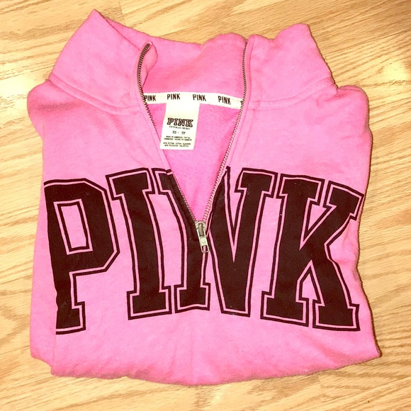 Sweaters - PINK quarter zip sweatshirt
