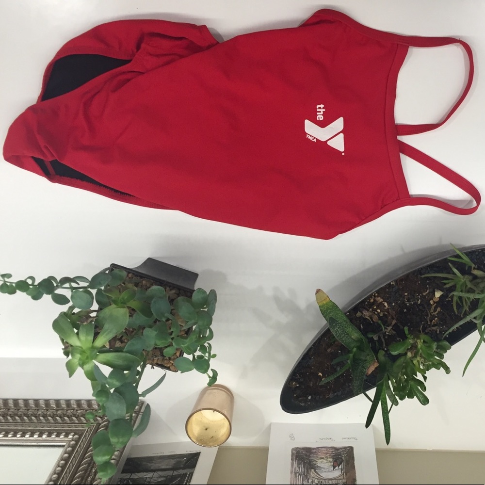 Red Lifeguard one piece