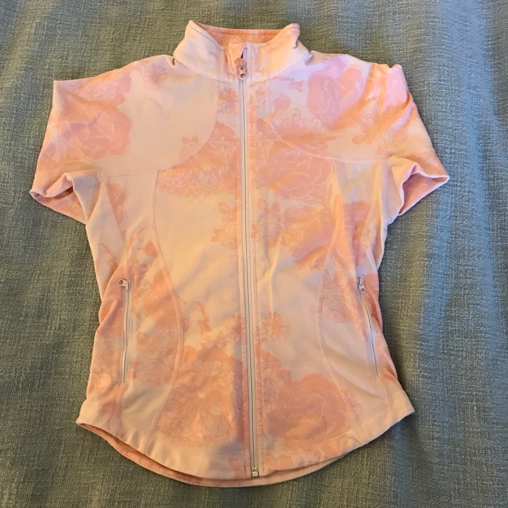 Light pink floral lululemon zip up