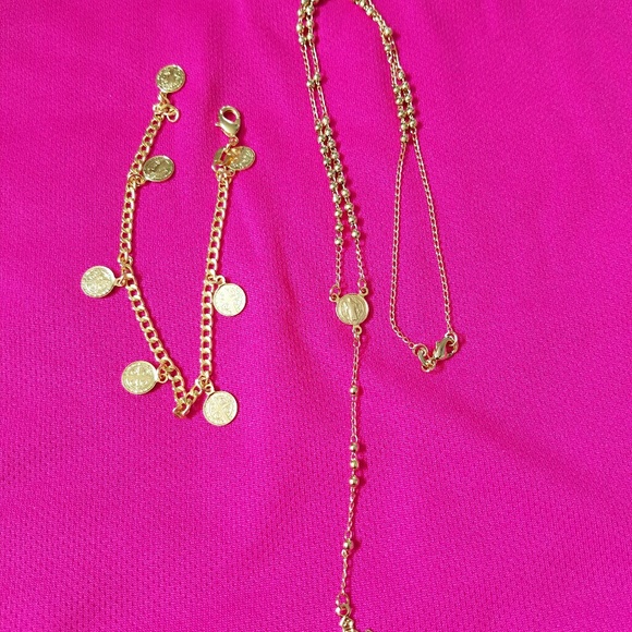 🚫SOLD🚫St. Benedict Gold Rosary and Bracelet - Picture 2 of 3