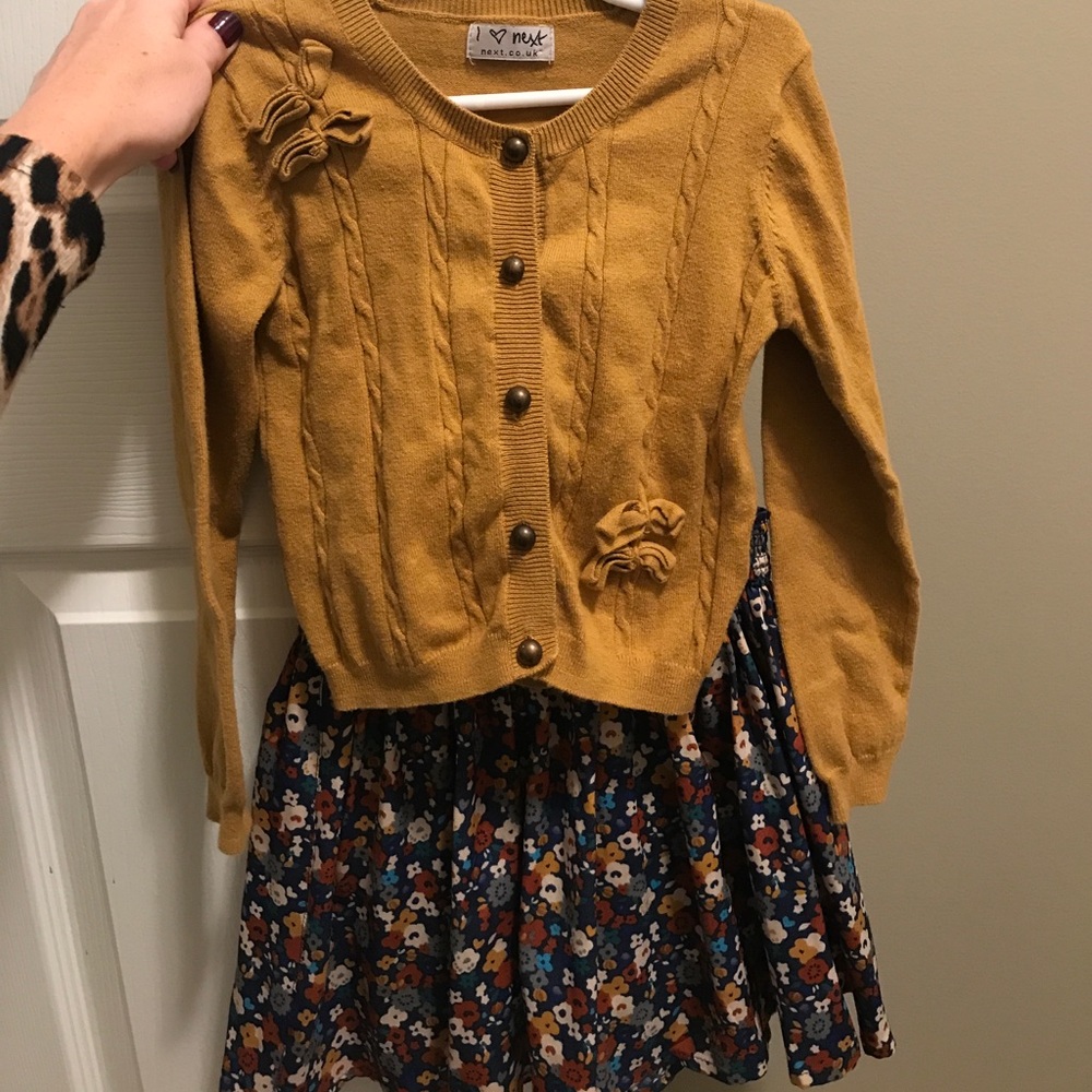 Skirt and sweater outfit