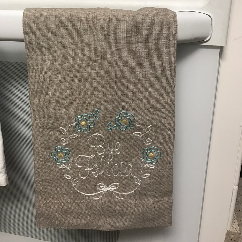 Bye Felicia linen towel