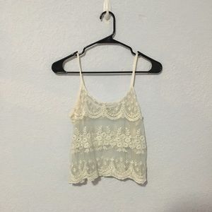 White Lace Forever21 Tank