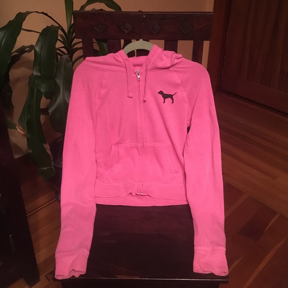 Pink Victoria Secret zip up sweater