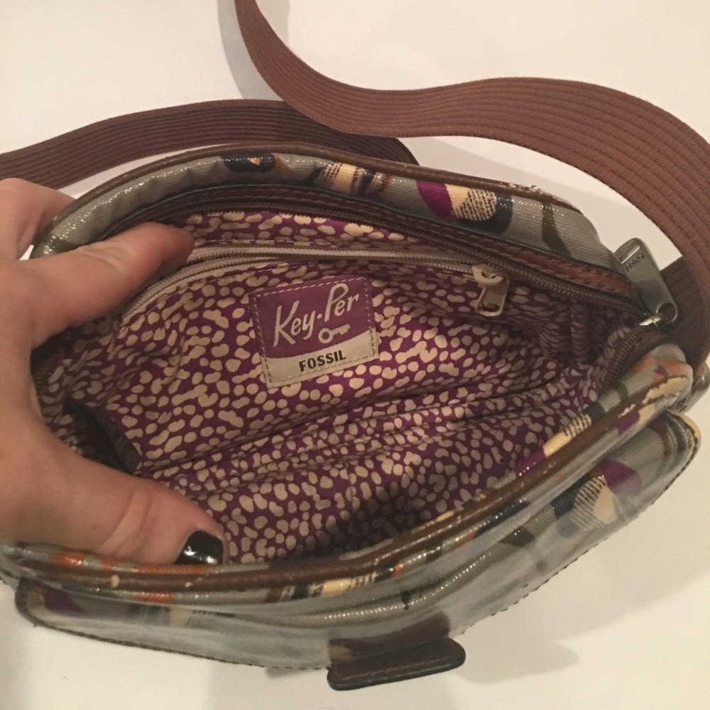 Fossil Multicolored Bird Coated Canvas Crossbody - image 4