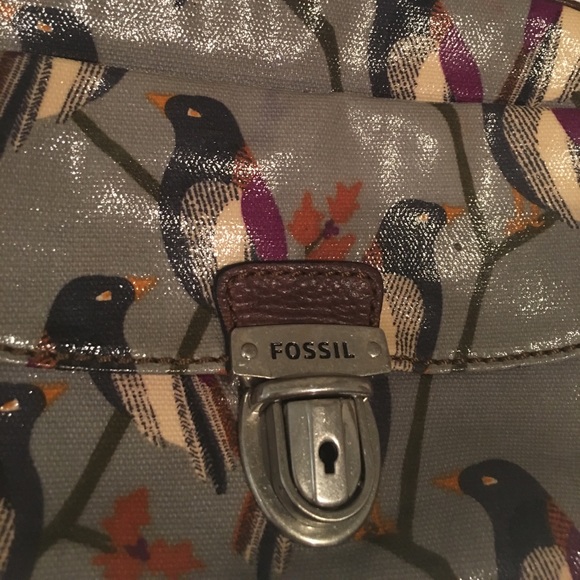 FOSSIL multicolored bird coated canvas crossbody - Picture 2 of 5