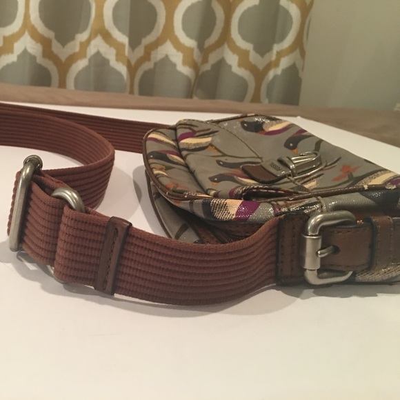 FOSSIL multicolored bird coated canvas crossbody - Picture 3 of 5