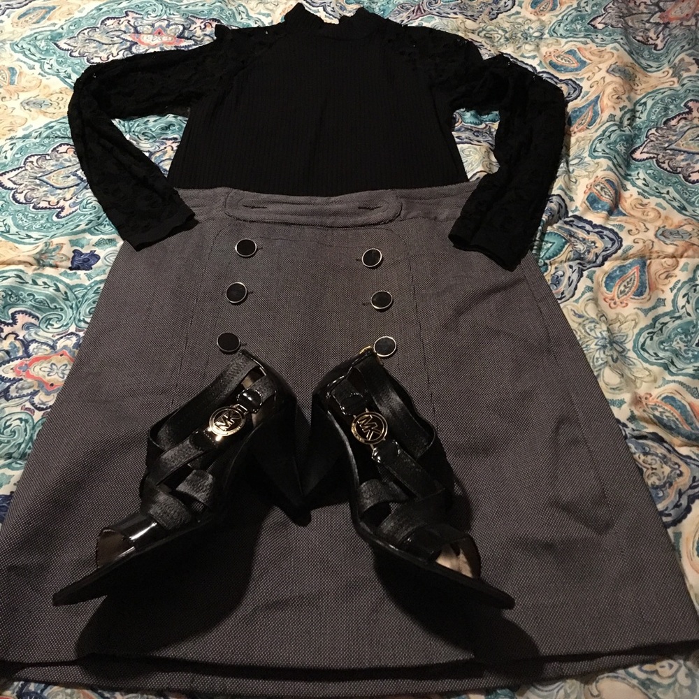 Black and white mini skirt ware any occasion