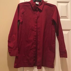 Boys Perry Ellis burgundy dress shirt size 14