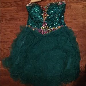 Teal prom dress