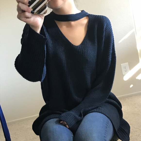 LAST1 • Dusty Rose Oversized Choker Neck Sweater - Picture 6 of 6