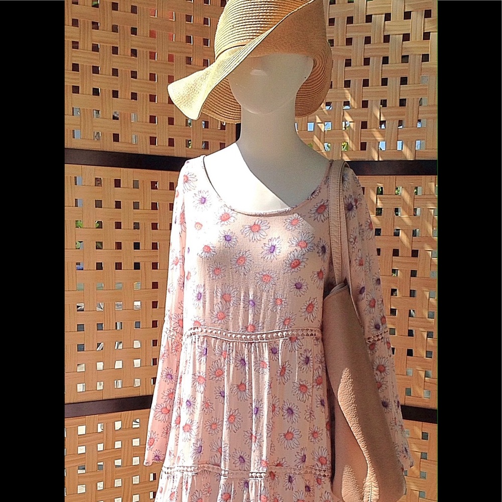 Forever 21 floral bell sleeve dress