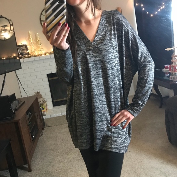 Marled Black Loose Fit LS - Picture 4 of 4