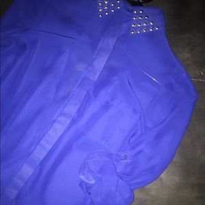 💙💙💙Sheer sapphire button up!!! 💙💙💙