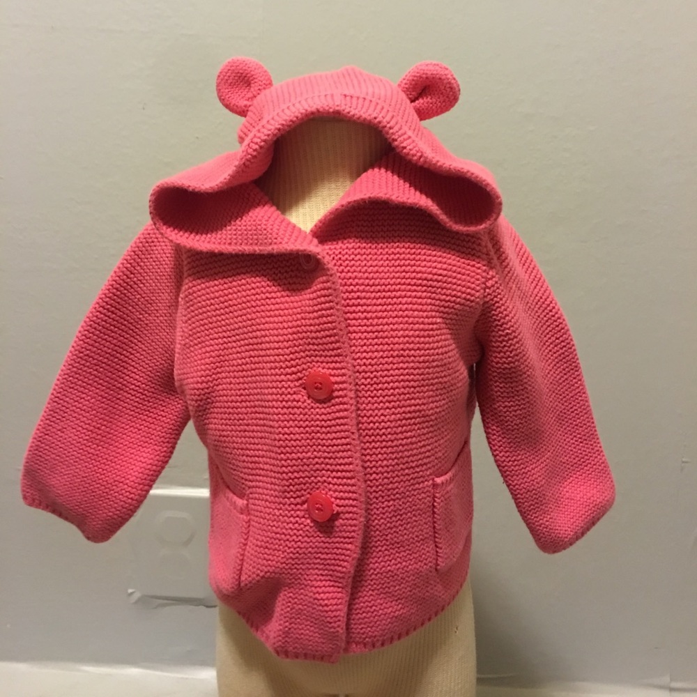 BABY GAP HOT PINK KNIT SWEATER 6-12M