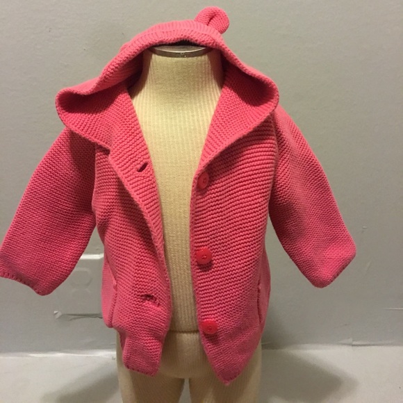 BABY GAP HOT PINK KNIT SWEATER 6-12M - Picture 4 of 5