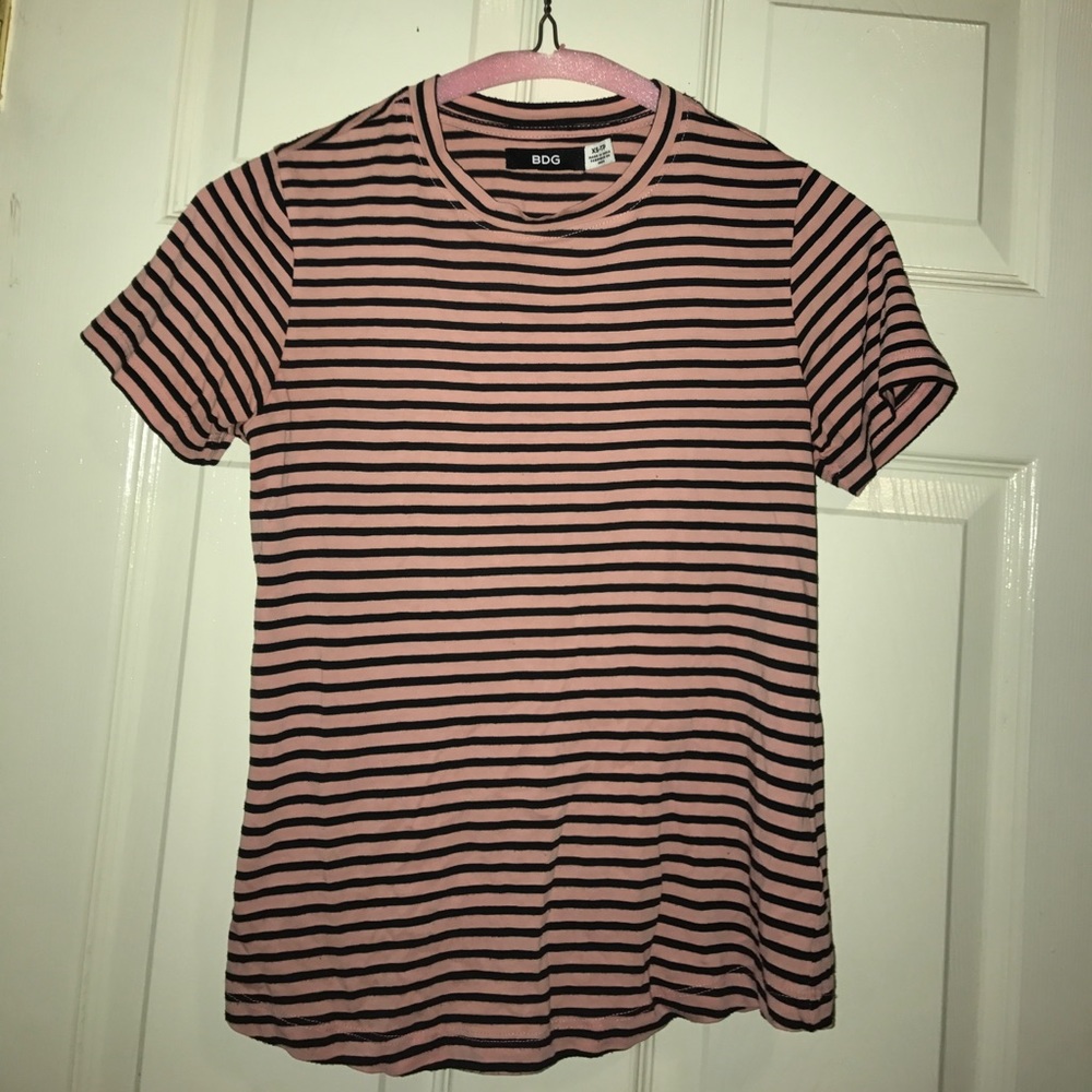 Black and Pink Striped Shirt