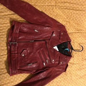 SOLD Truth and Pride Red leather jacket