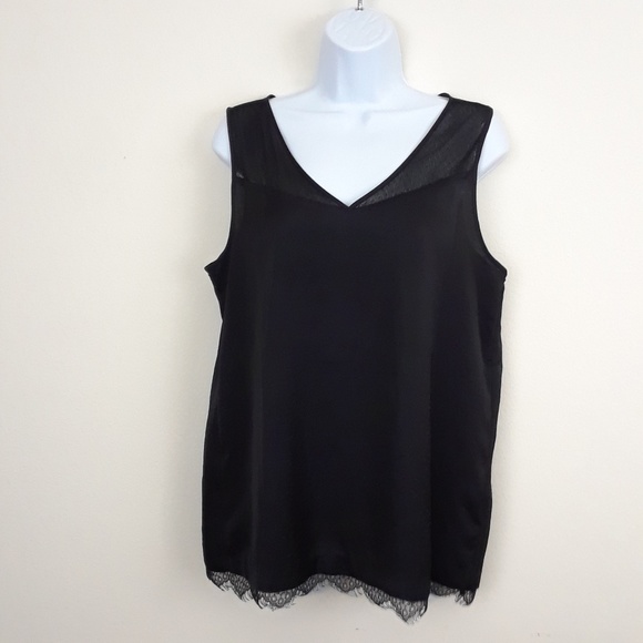 GAP Tops - GAP LACE SHEER CONTRAST V-NECK TANK TOP