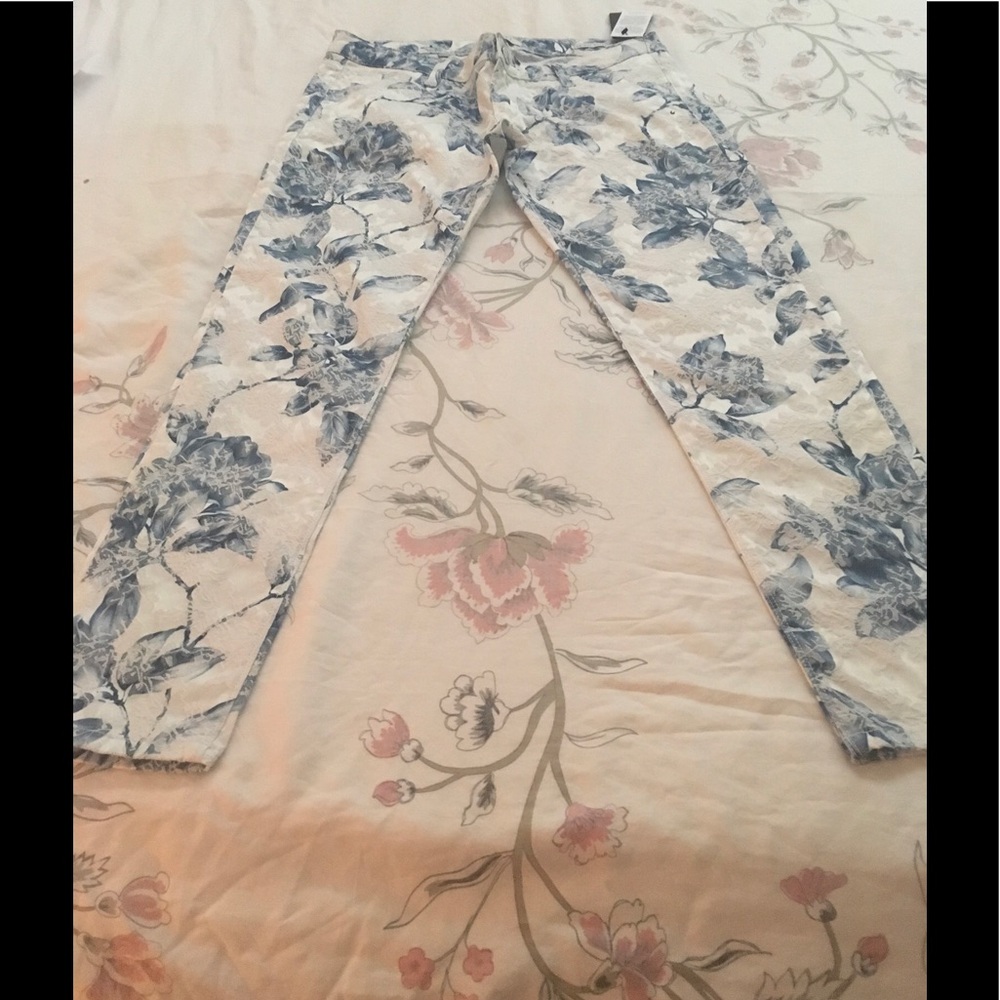 Flower pattern jeans .