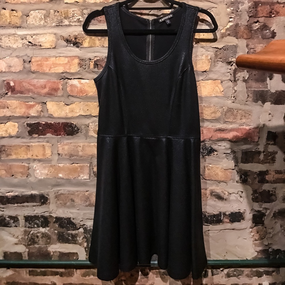 Express Waxed Skater Dress | LIKE NEW | M