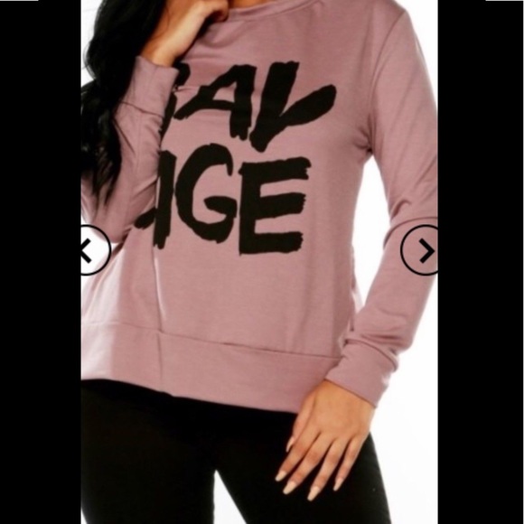 LAST 1 NWT Savage Laced Open Back Sweatshirt - Picture 2 of 2