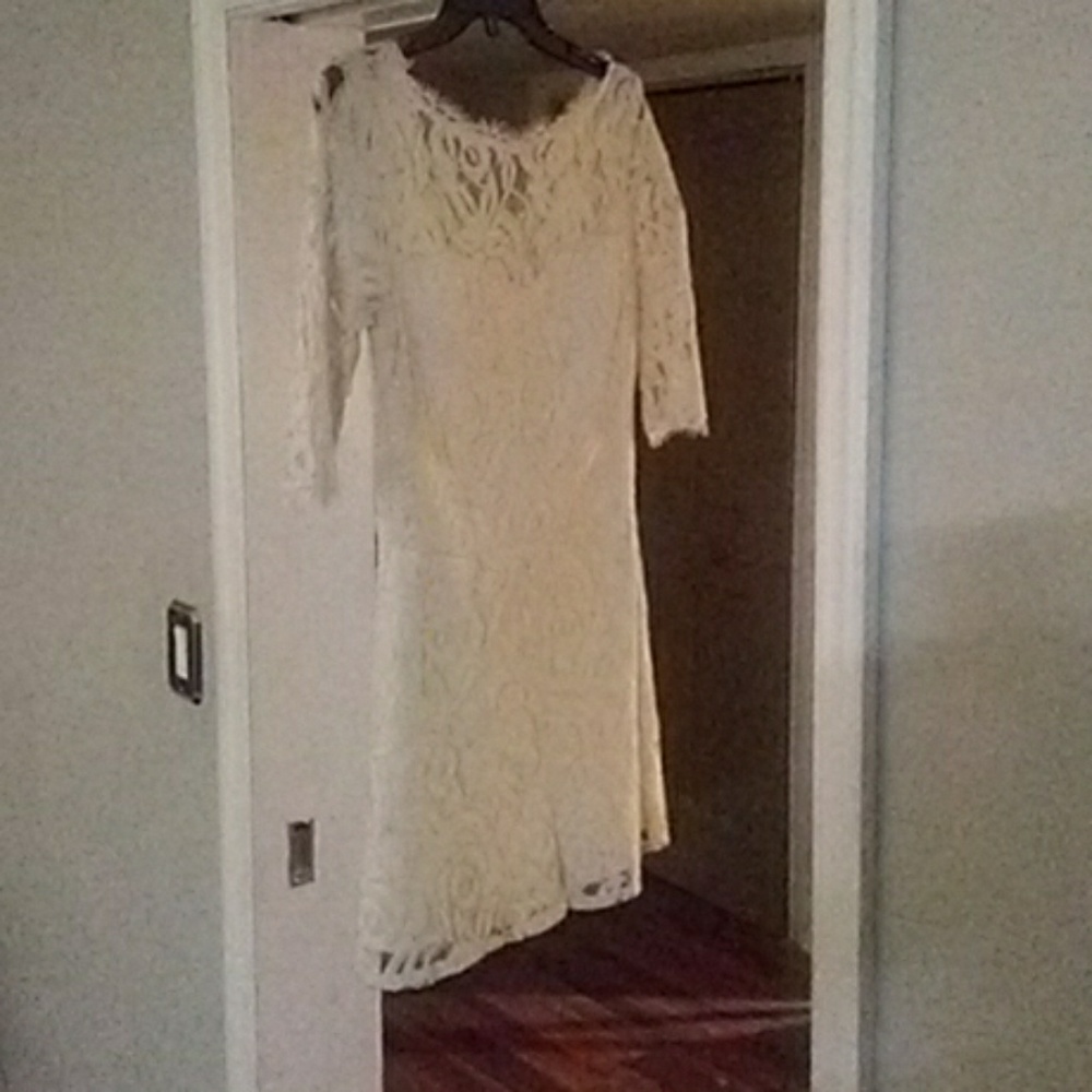 Bcbg white lace romper