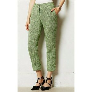 Anthropologie Leifsdottir Cropped Tweed Trousers