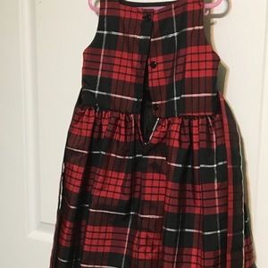 Girl's 4t Youngland red white plaid watermelon sleeveless dress