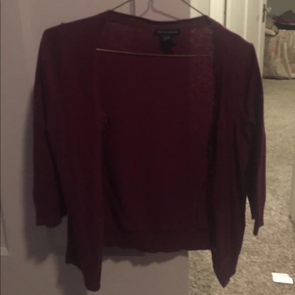 Gap burgundy sweater 3/4 sleeve - Picture 1 of 2
