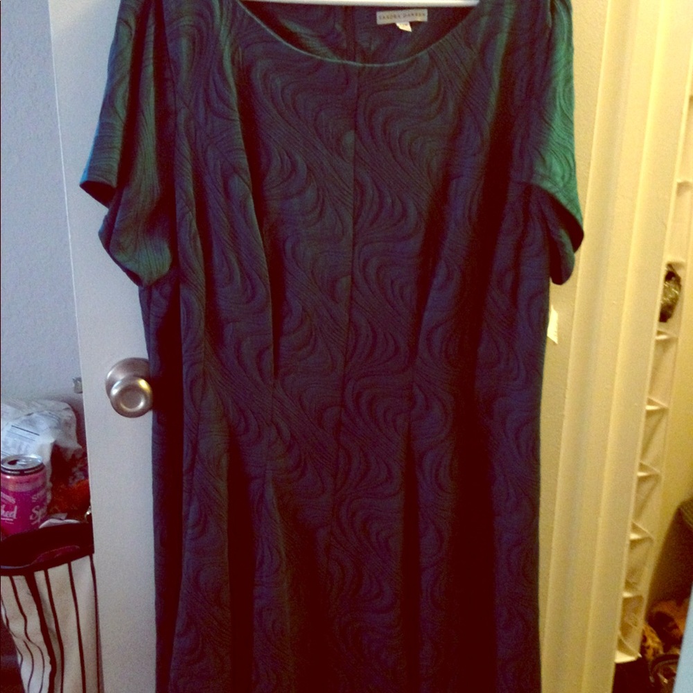 Dark teal knee length dress