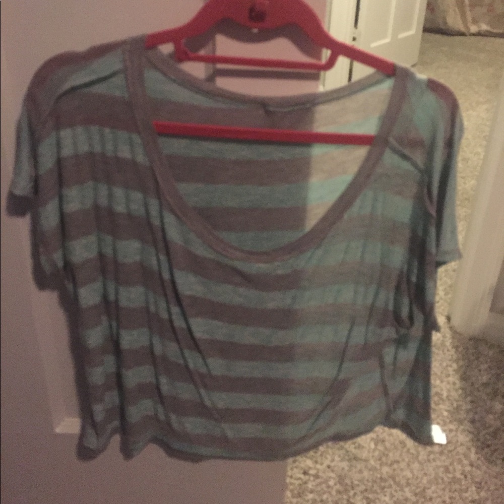 Blue and grey striped float top