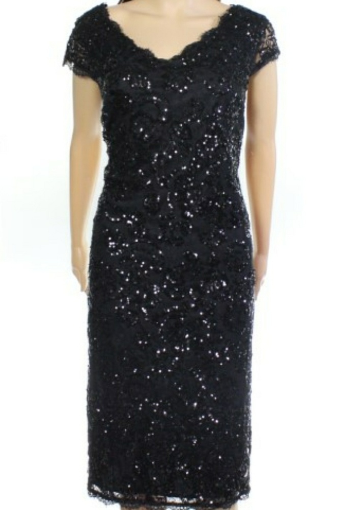 💋V-neck black sequin dress plus size