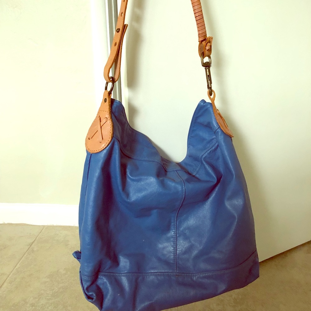 Genuine leather lined hobo bag