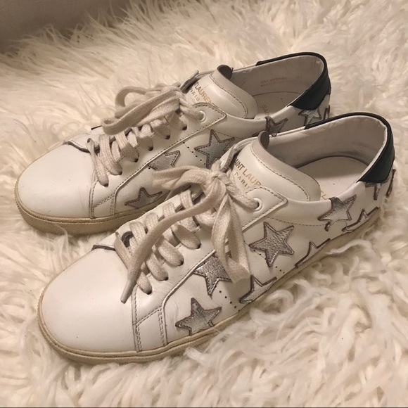 ♥️SOLD♥️Saint Laurent Court Classic Star Sneakers - Picture 3 of 8
