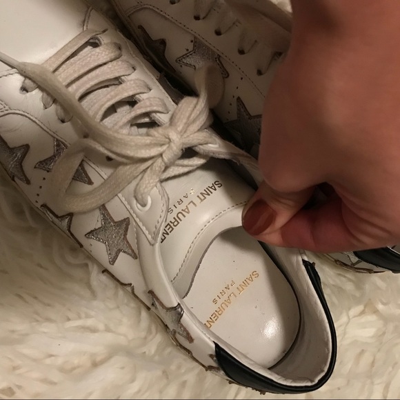 ♥️SOLD♥️Saint Laurent Court Classic Star Sneakers - Picture 4 of 8
