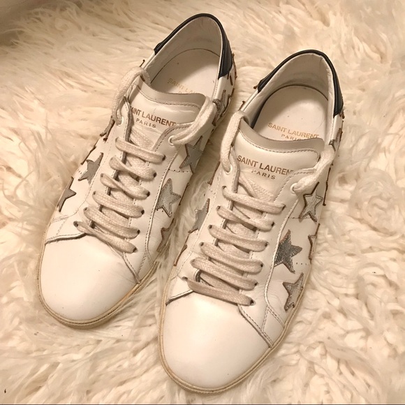 ♥️SOLD♥️Saint Laurent Court Classic Star Sneakers - Picture 5 of 8
