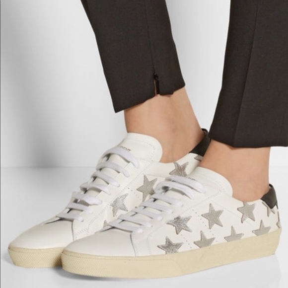 ♥️SOLD♥️Saint Laurent Court Classic Star Sneakers - Picture 2 of 8