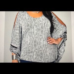 Snake Cold shoulder Poncho