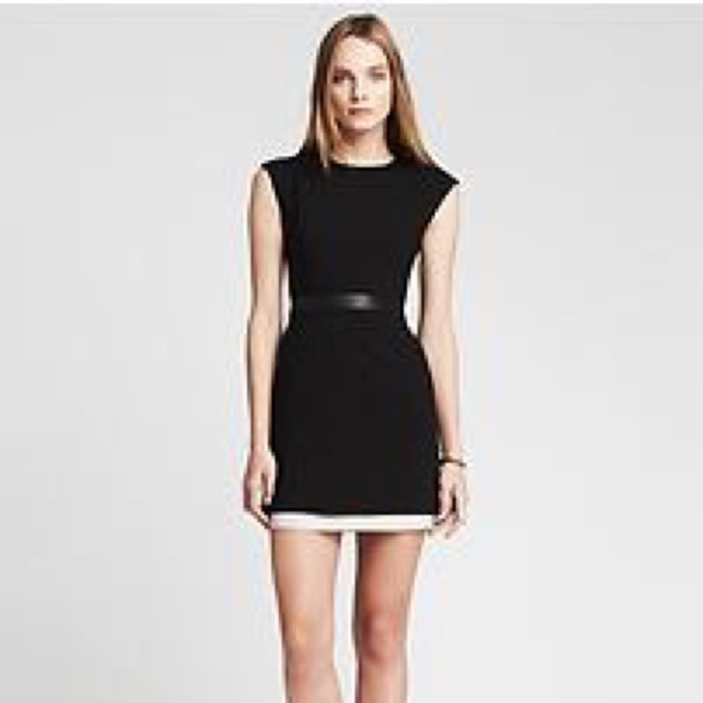 Banana Republic Monogram Faux-Leather Waist Dress