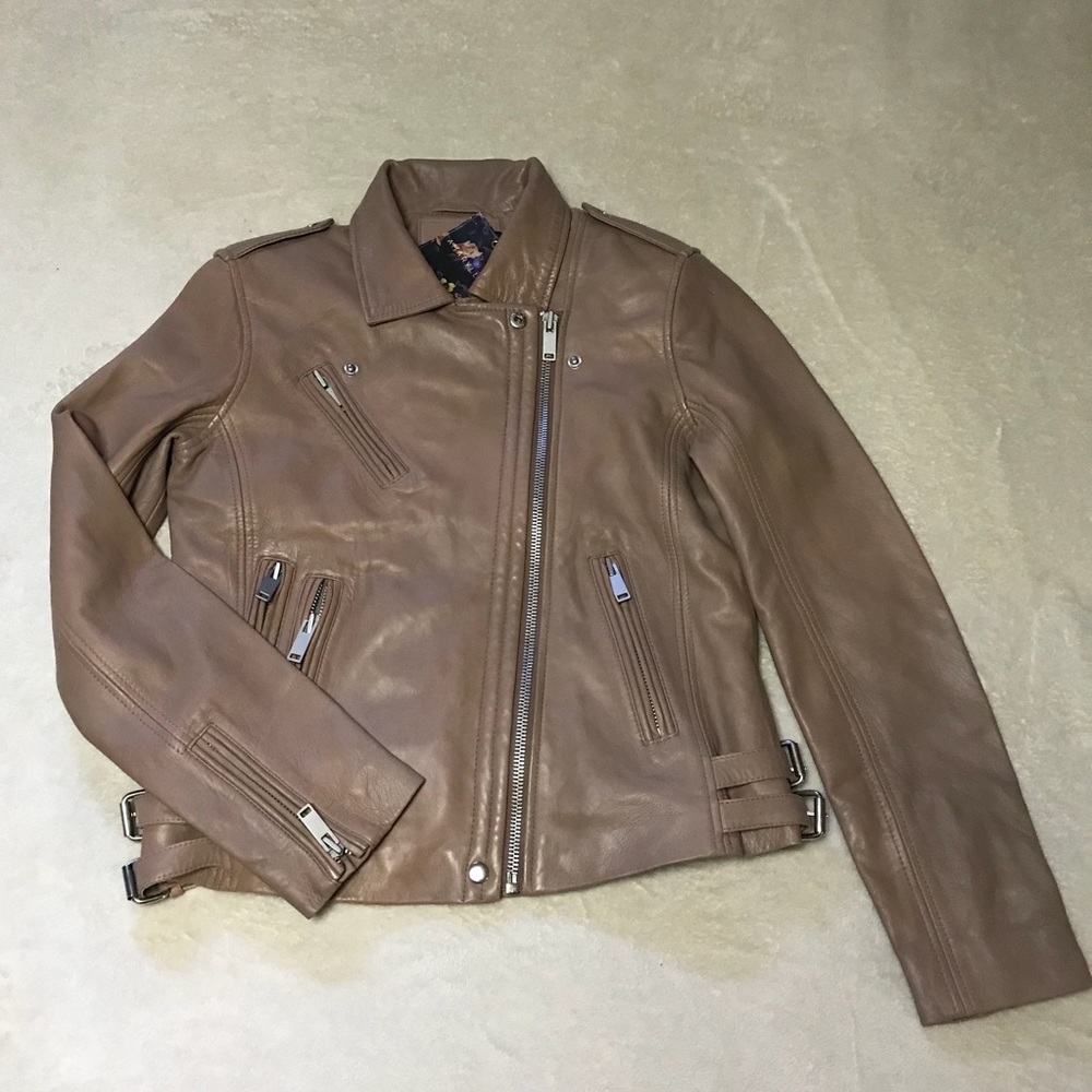 AMARYLLIS Leather Moto Jacket - Size L - Picture 2 of 8