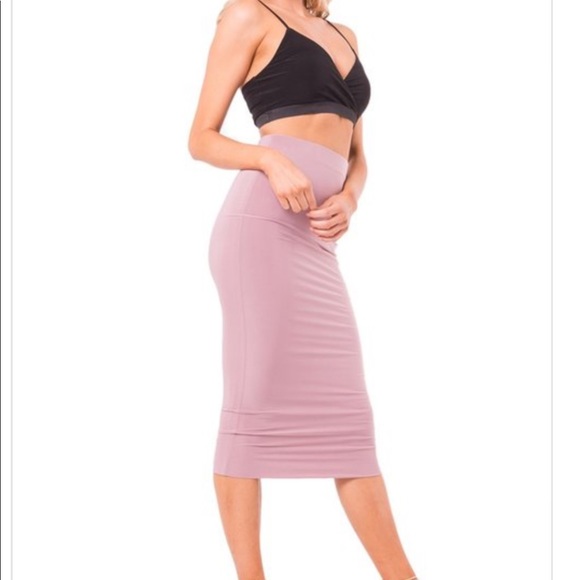 NWT Mauve Colored Bodycon Pencil Skirt - Picture 3 of 5