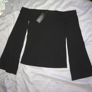 Black off the shoulder top