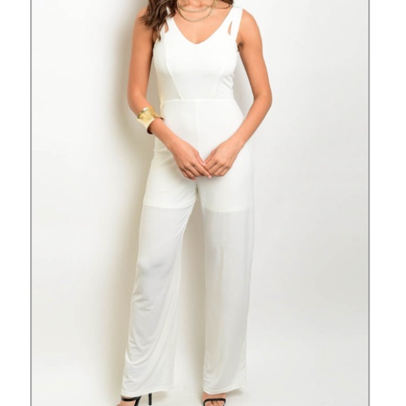 Sleeveless Ivory Jumpsuit - Picture 2 of 4