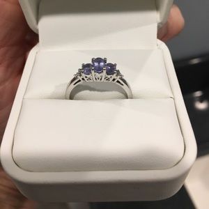 Tanzanite with diamond accents ring