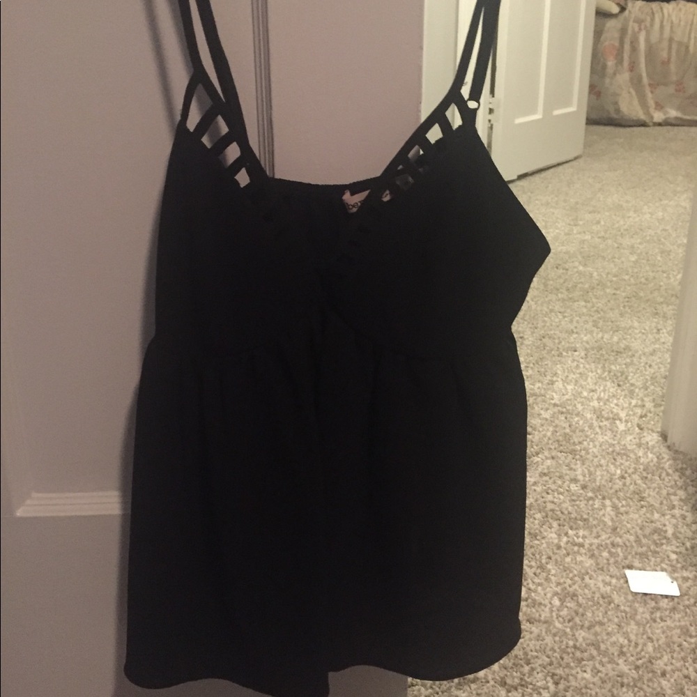 Black blouse with cut outs