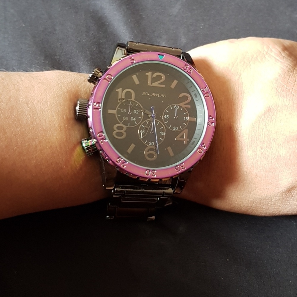 Rocawear RM774 Oil Slick Big Face Watch
