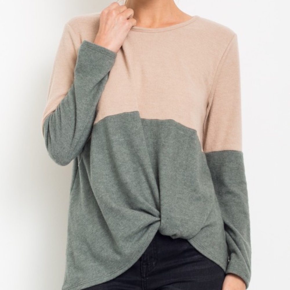 TIFFANIE Softest Top - OLIVE MIX - Picture 1 of 1