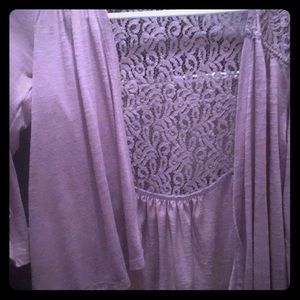 Purple lace cardigan