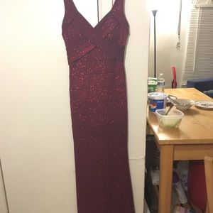 This purplish-burgundy maxi dress